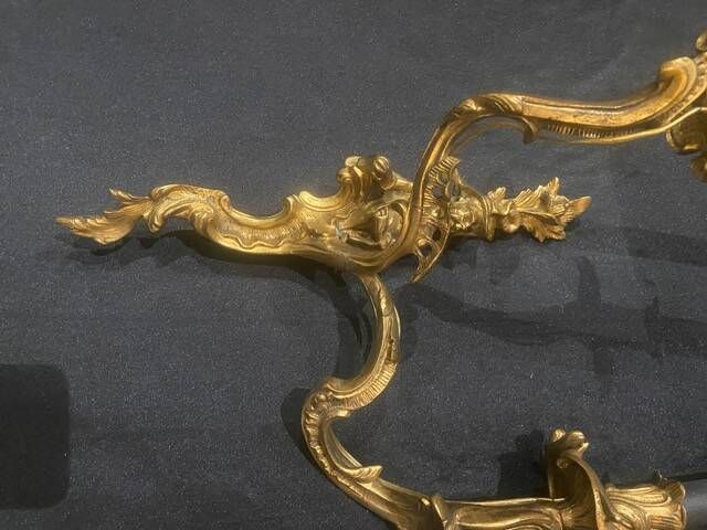 A pair of gilt bronze wall sconces in the chinese style - louis xv style