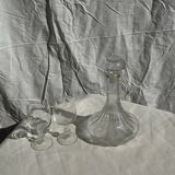 Grande carafe en verre à bouchon striée H25