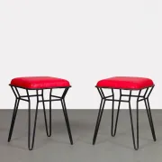 Paire de tabourets en métal, circa 1960