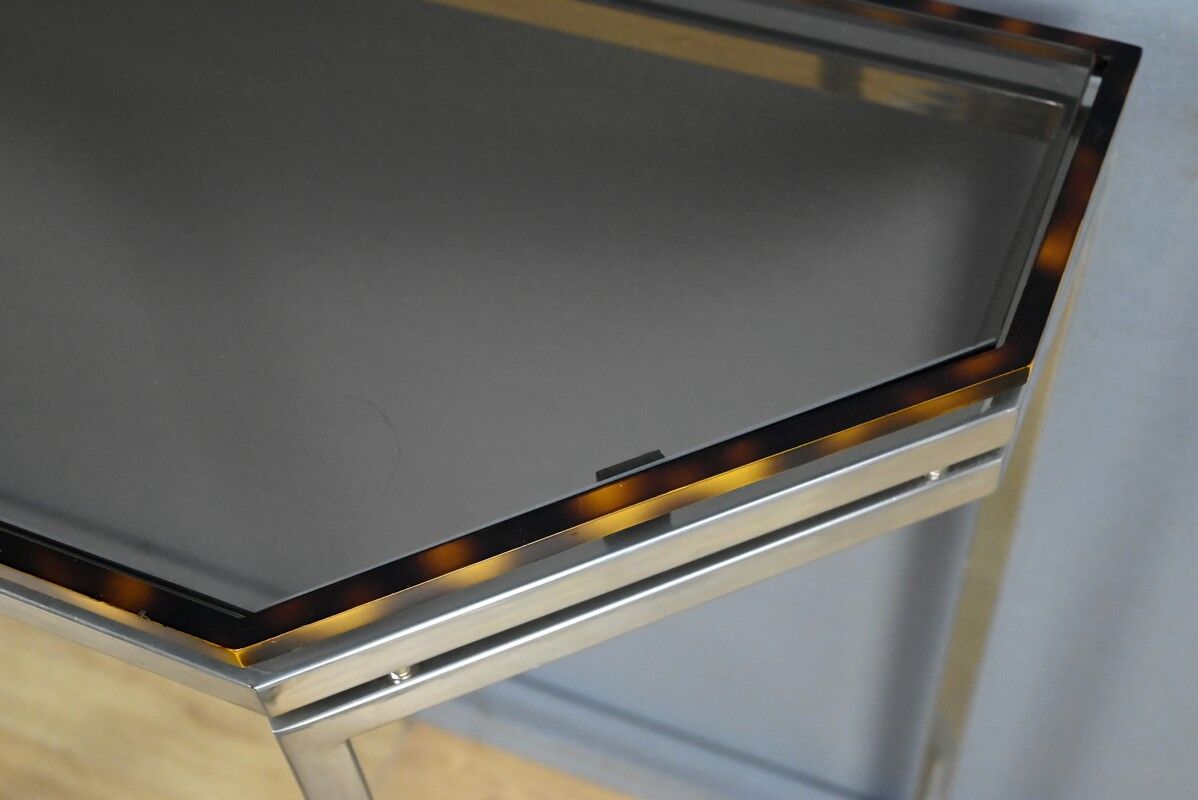 Smoked glass hexagonal console – 1970