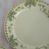 Set of 4 flat plates in earthenware of Sarreguemines palmyra pattern