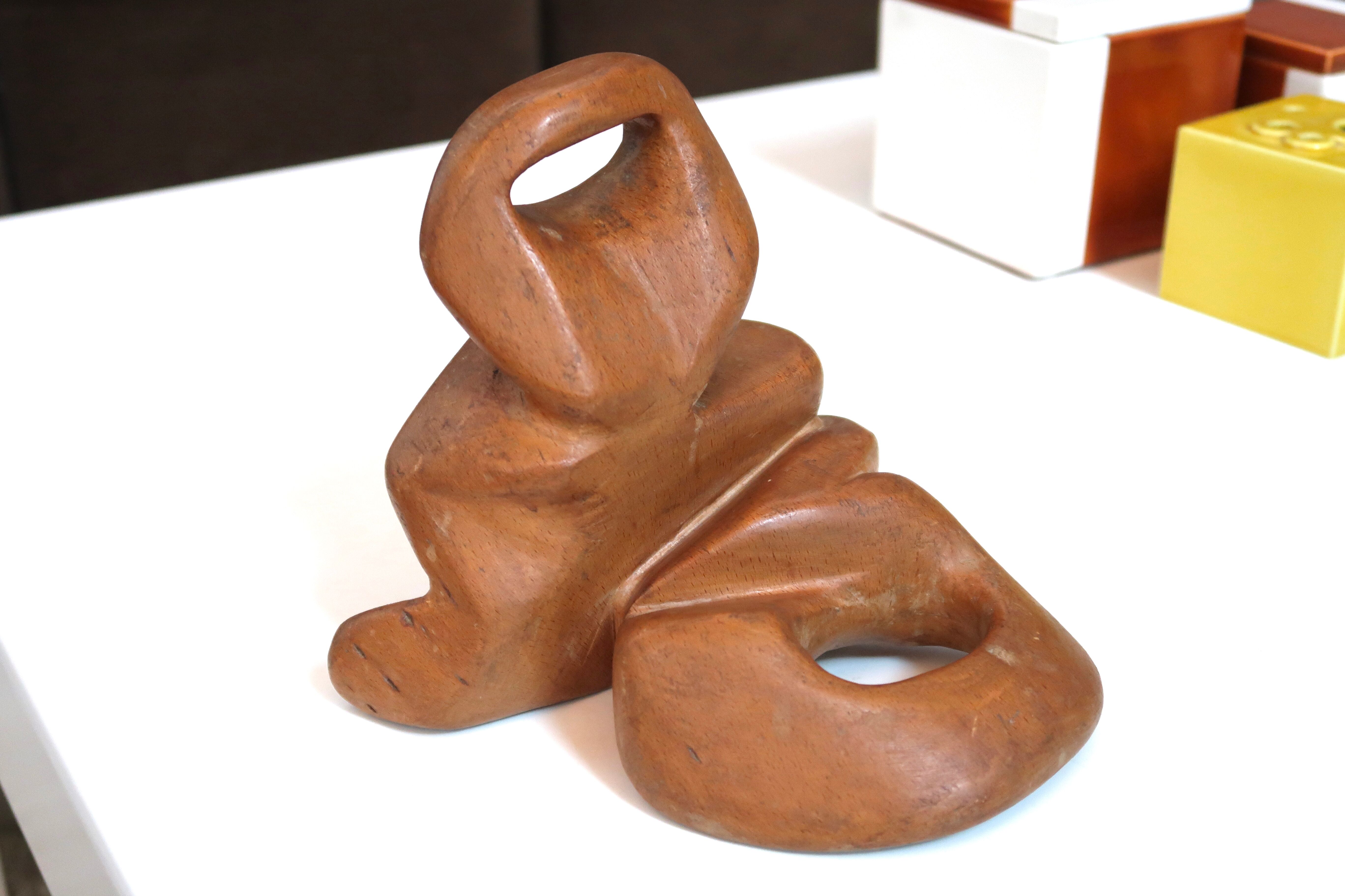 Abstract wooden sculpture, 60s