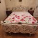 Bed frame with slatted base and mattress