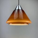 Suspension en verre marron par Hustadt Leuchten, 1960