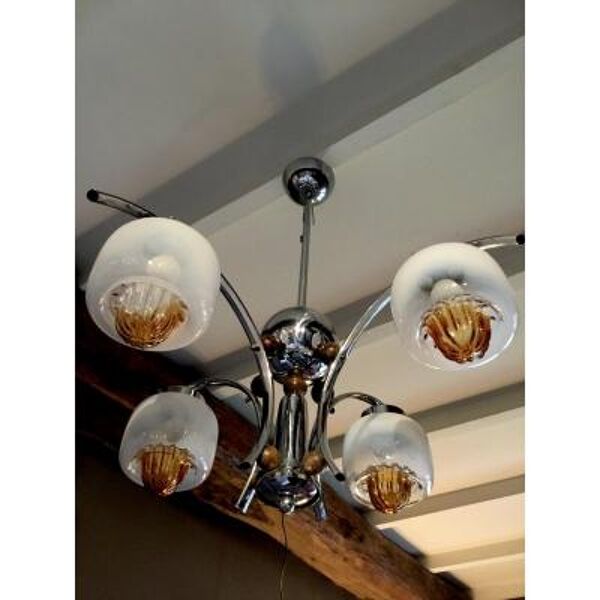 Lustre italien édité par la maison Mazzega vers 1970