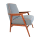 Fauteuil Lune pieds de poule bleu