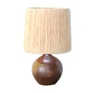 Lampe en grès signée abat-jour