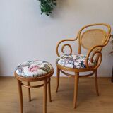 Wooden chair and stool, 1950 .