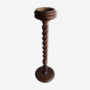 Candlestick / Bolster / Old plant holder in turned wood
