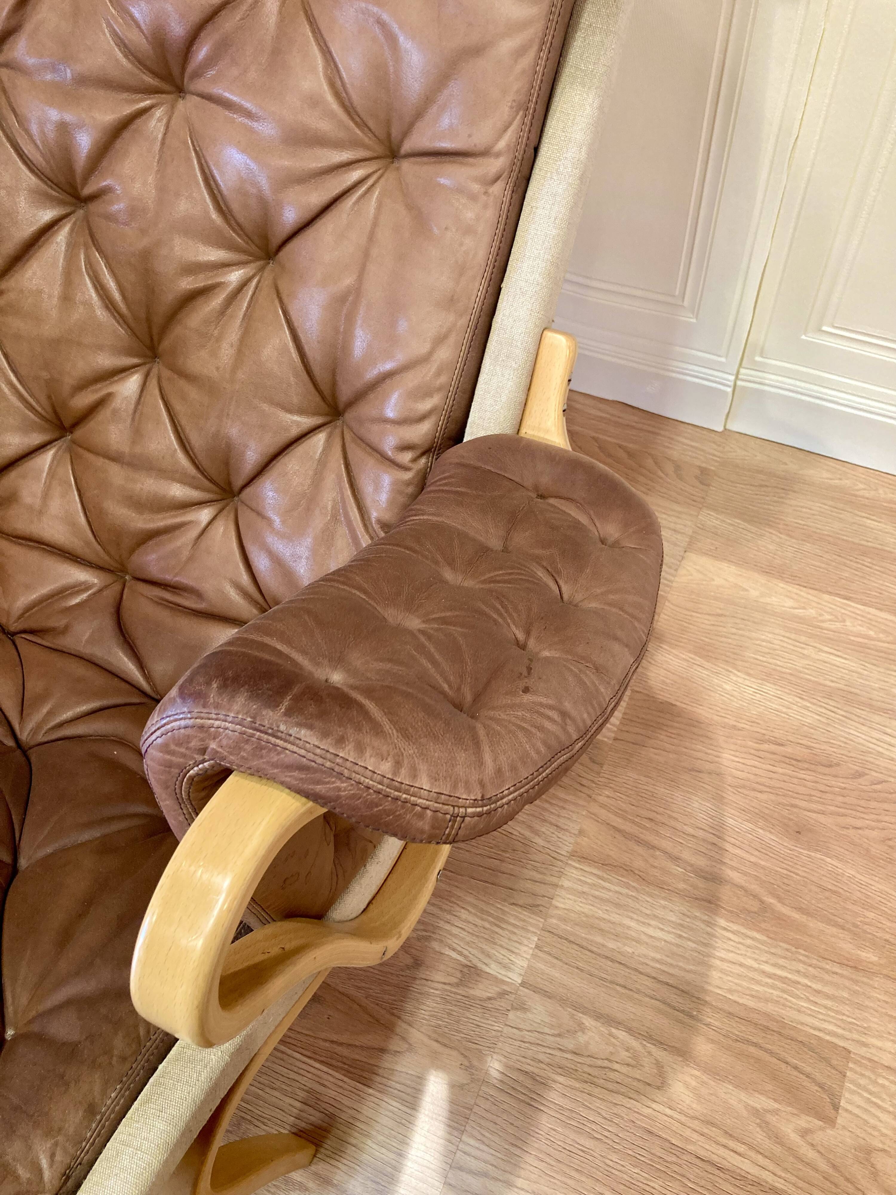 FAUTEUIL BRUNO MATHSSON CUIR 1960.