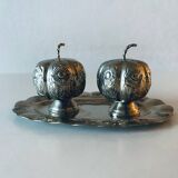 Silver salt and pepper shaker duo
