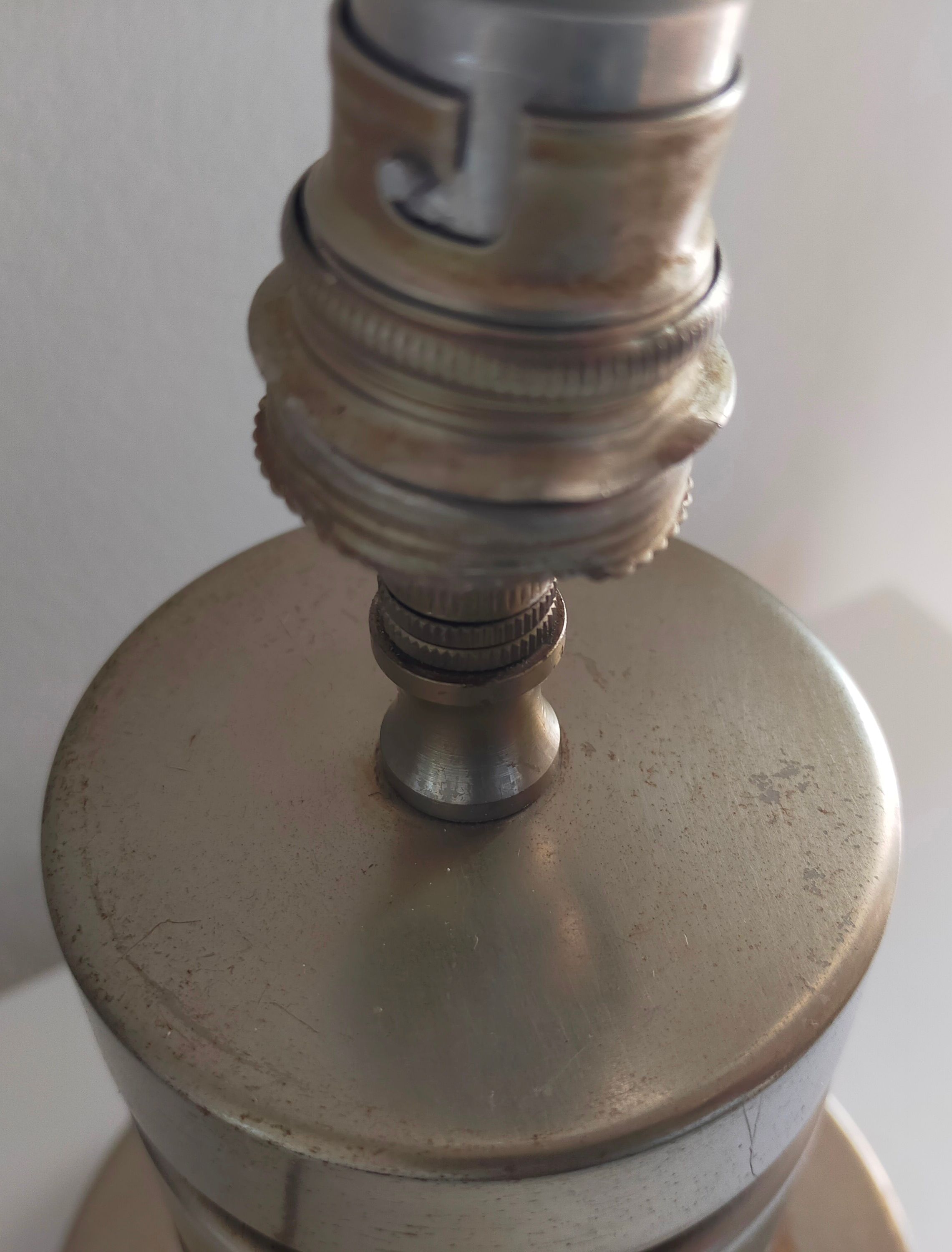 Vintage metal chrome spiral lamp foot