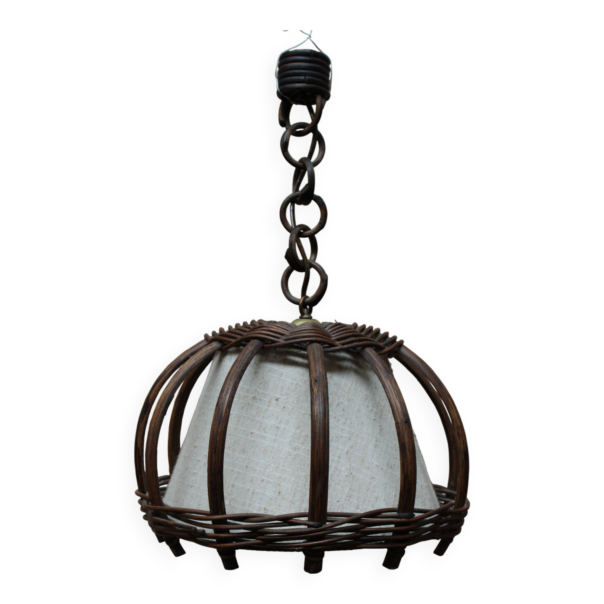 Vintage 1960s bamboo pendant light