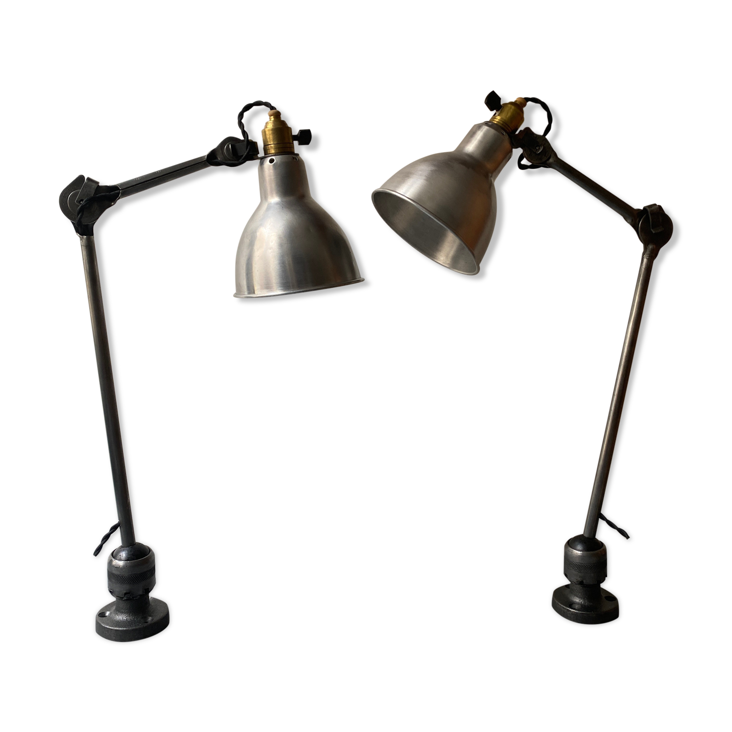 Lot of 2 old “Gras Ravel” wall lights no. 304