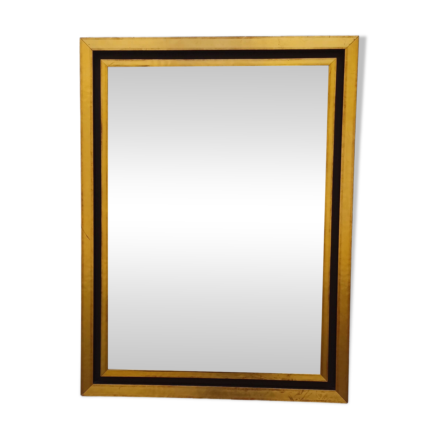 Black and gold art deco contemporary mirror - 81.5cm x 61.5cm