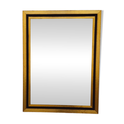 Miroir noir et dore art deco contemporain - 81,5cm x 61,5cm