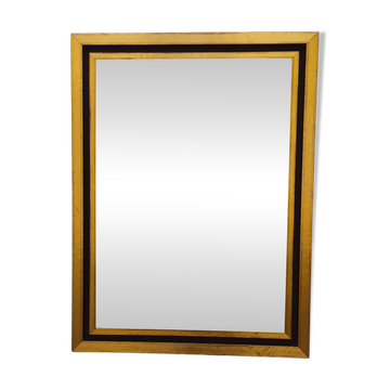 Miroir noir et dore art deco contemporain - 81,5cm x 61,5cm