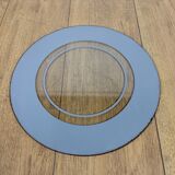 Vintage round nesting tables in gilded bronze with smoked glass