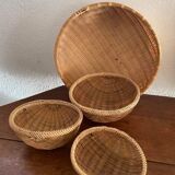 4 ethnic round baskets