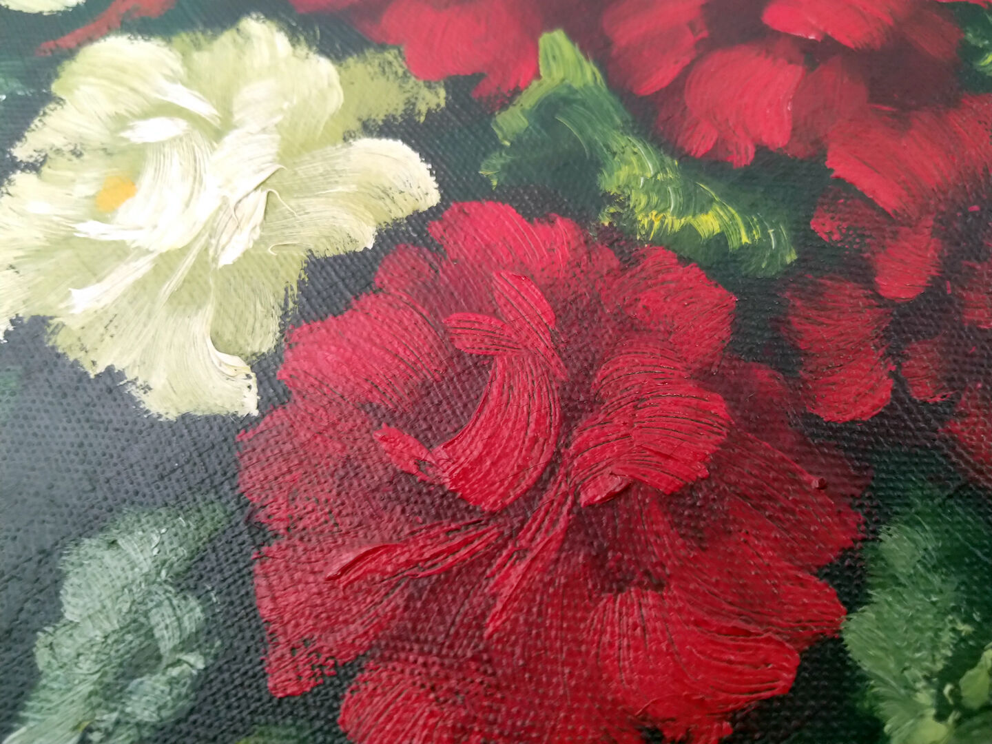 Huile antique géante sur toile par M.S. Dufour