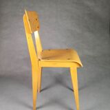 Chaise tout bois enfant pieds compas siglée 118
