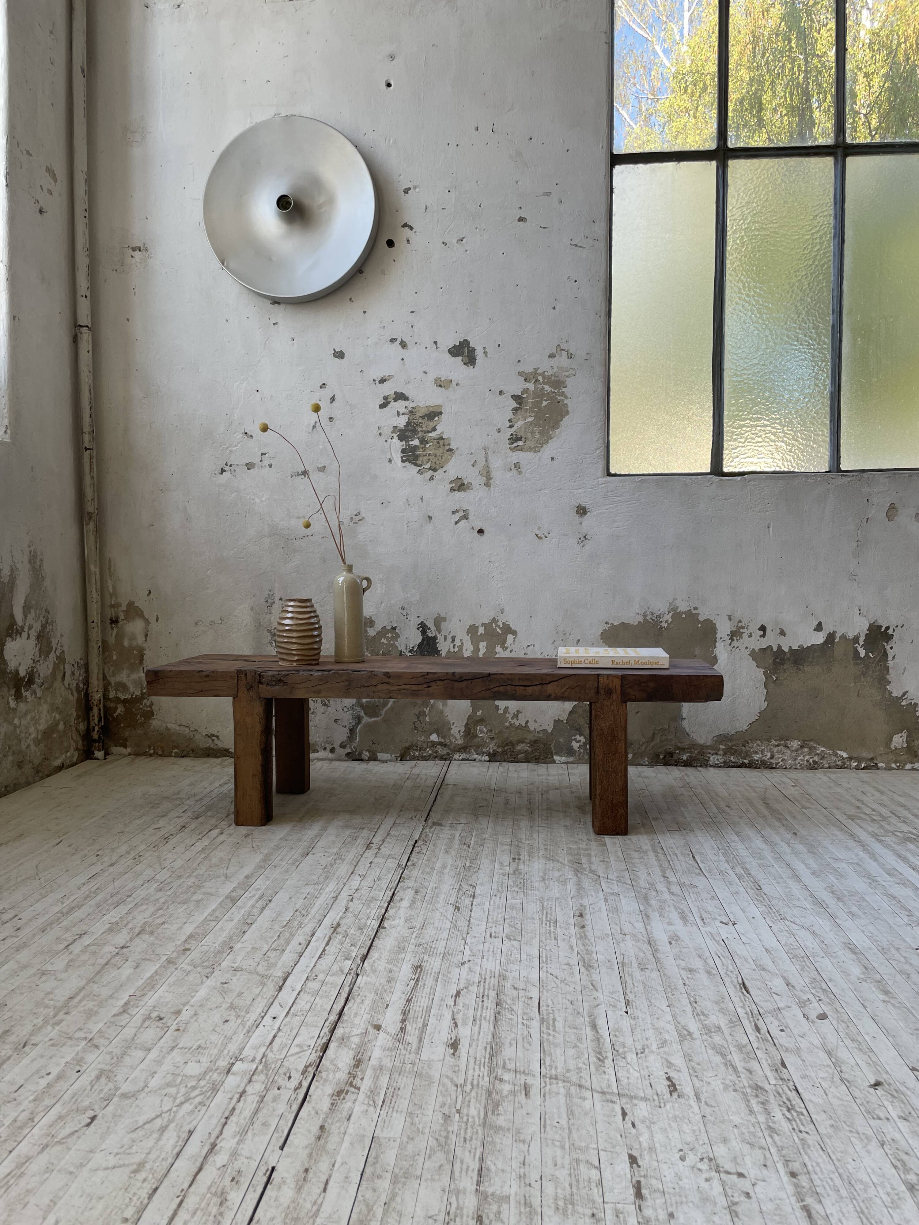 Brutalist workbench solid cherry coffee table