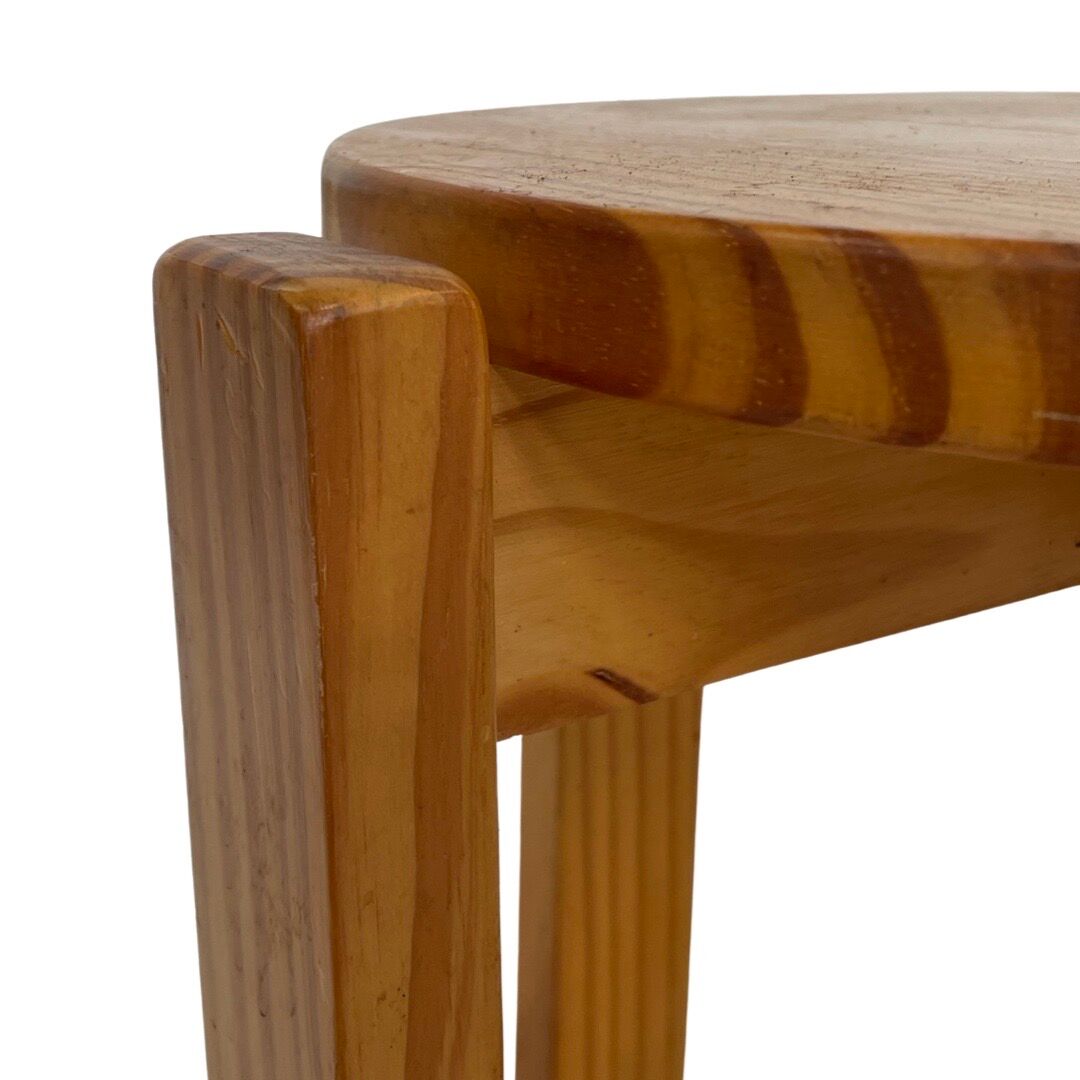 Mid century pinewood stool, 1960s minimalistic design