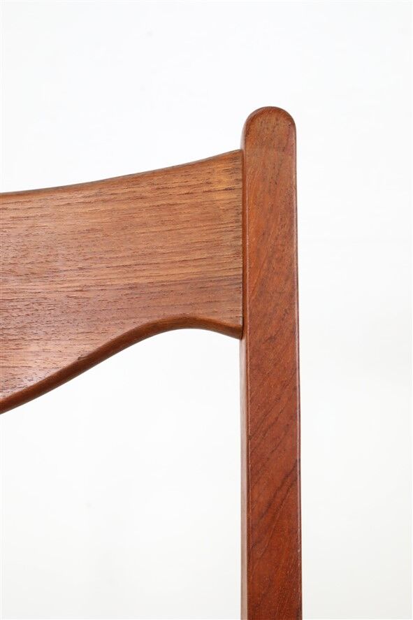 Ensemble de 6 chaises Glyngøre / Arne Wahl Iversen “GS 60” / teck / corde à papier / années 1960 / années 1970