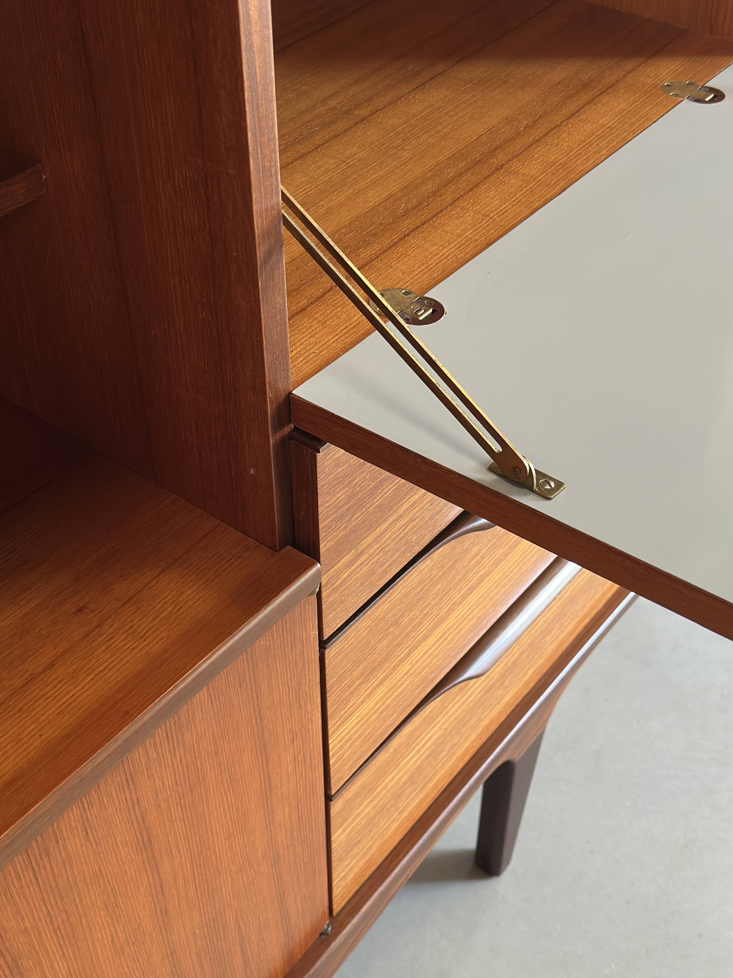 Very beautiful Scandinavian highboard in teak from the 1960s.