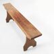 Rustic natural oak wooden bench with rounded details, France ca. 1900