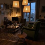 1950s/60s tripod floor lamp with 3 lights.