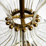 Mid-Century Pendant Lamp by Vereinigte Werkstätten, in Brass and Plexiglass