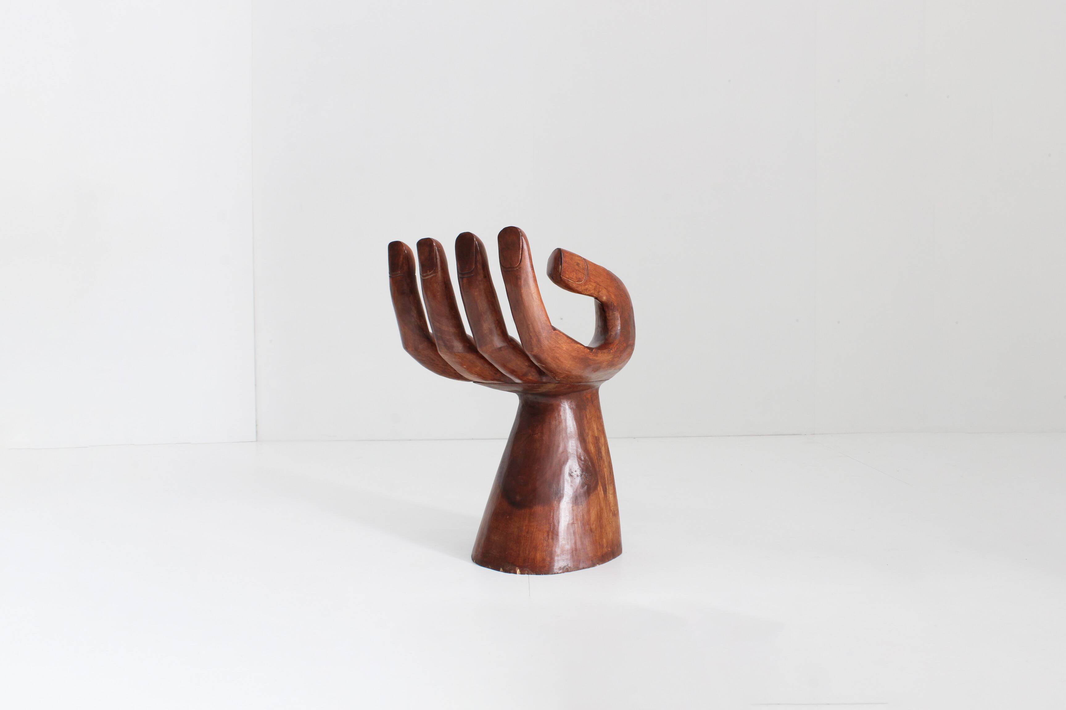 Sculptural wooden hand chair