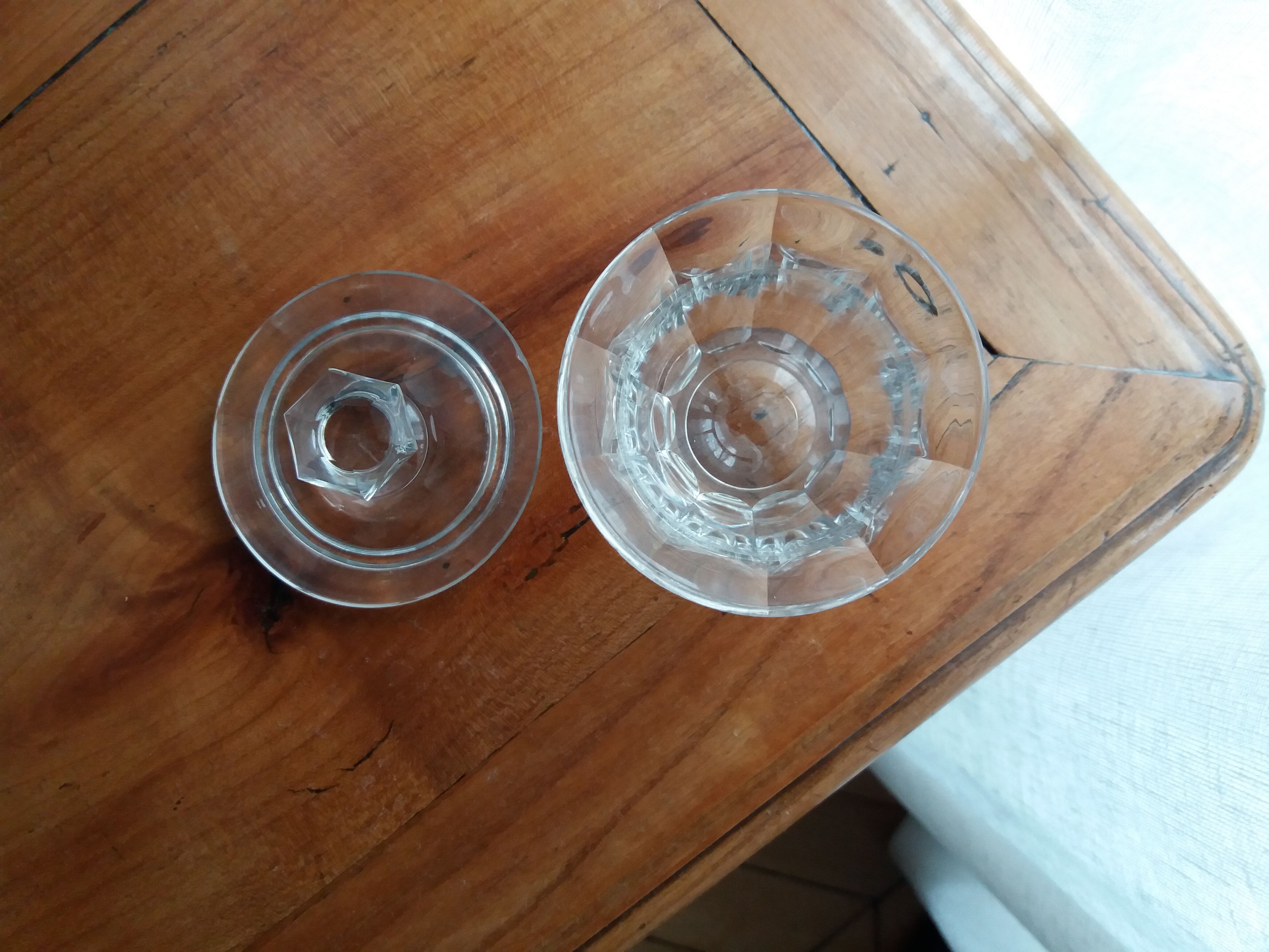 Jam pot covered in ancient Baccarat crystal