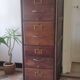 Antique column piece of furniture, oak notary drawer unit.