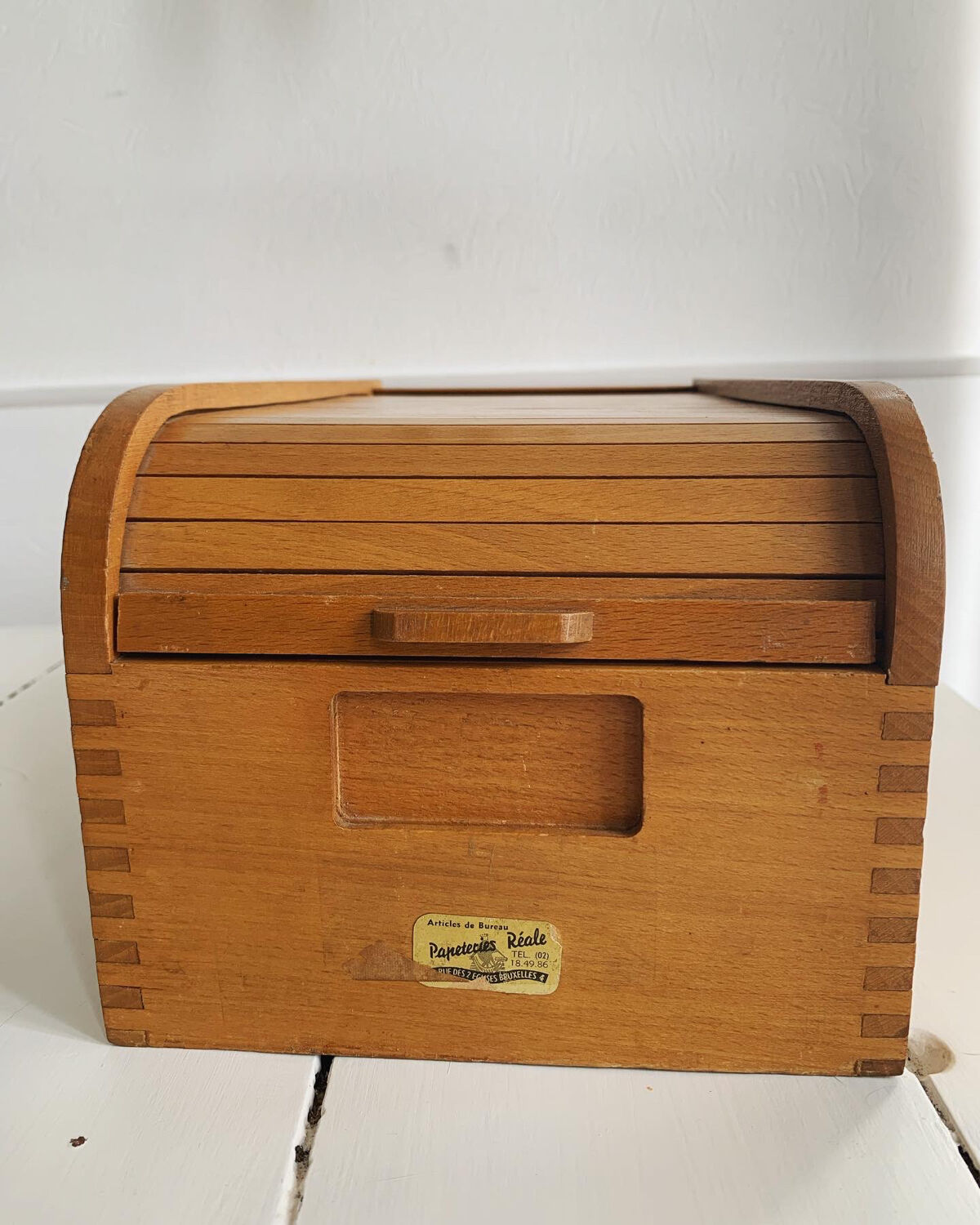 Boîte de rangement vintage en bois