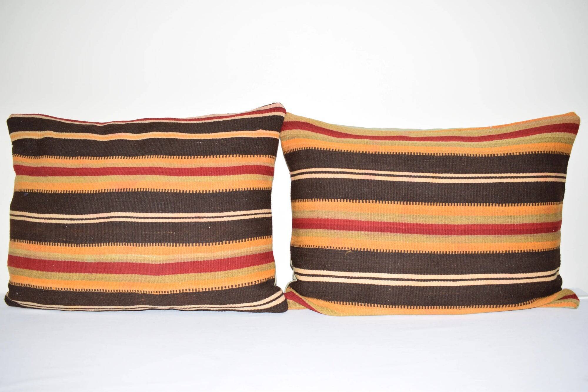Set of 2 vintage kilim cushion covers 61x46 cm