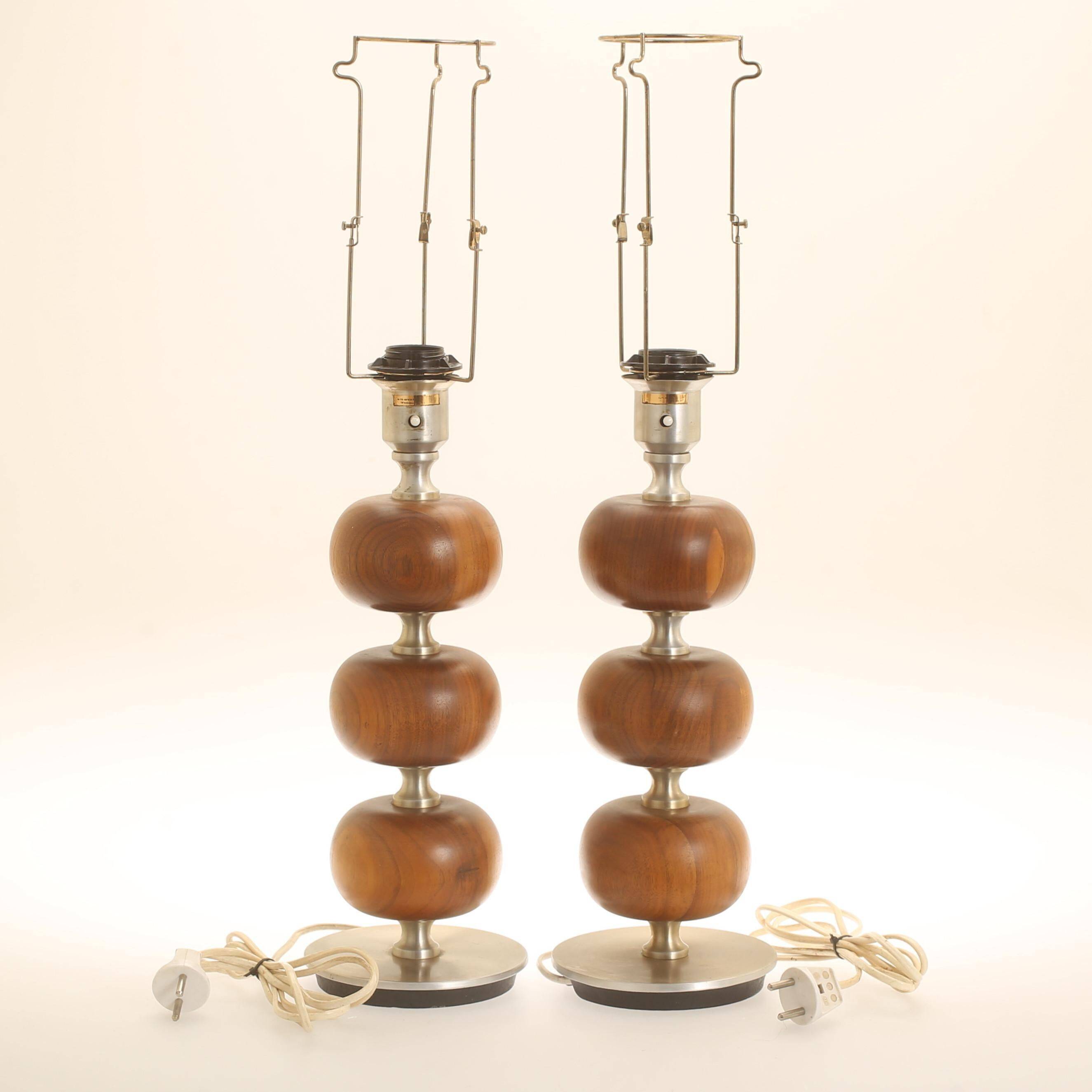 Pair of desk lamps by Henrik Blomqvist for Ab Stilarmatur, Tranas, Sweden, 1960.