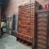 Large Wooden Apothecary Cabinet | Industrial Workshop Drawer Unit (1924)