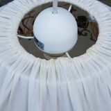 Fringed vintage suspension with brown flowers