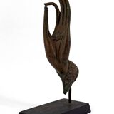 Patinated Bronze Buddha Hand, mounted on a Base, Thailand, 20th Century