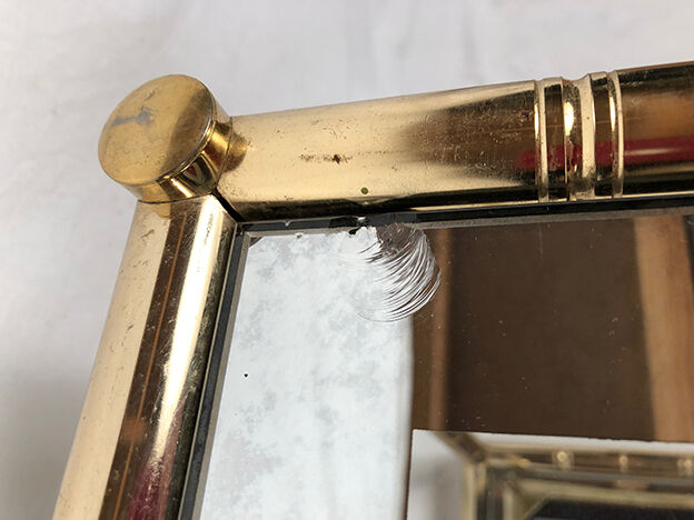 Lancel House gilded metal coffee table, two glazed tops