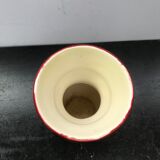 Ancien vase verceram céramique rouge & dorée