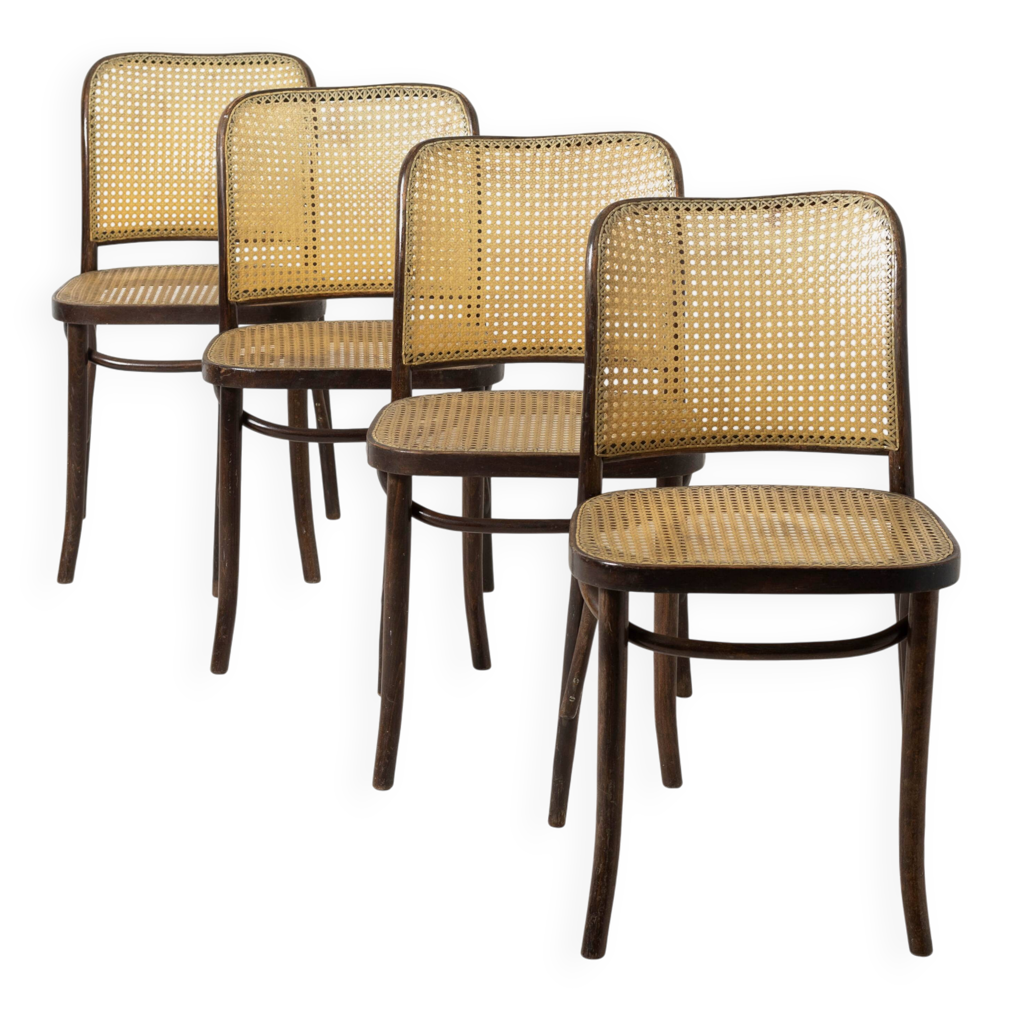 Set of 4 model 811 dining chairs by Josef Hoffmann, Poland, circa 1980