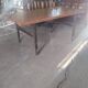 Extendable dining table in walnut, mahogany and chrome, circa 1960