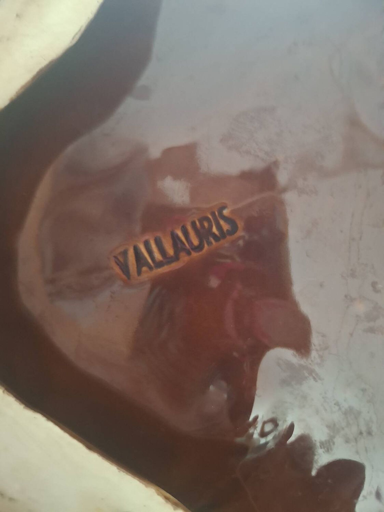 Vintage Vallauris ceramic plate - vine leaf
