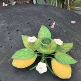 Metal candle holder vintage lemons