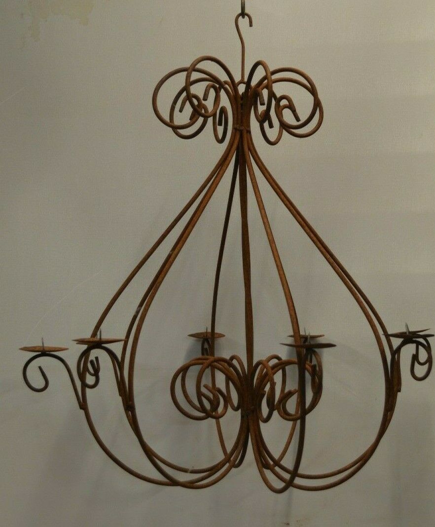 Wrought iron candle chandelier