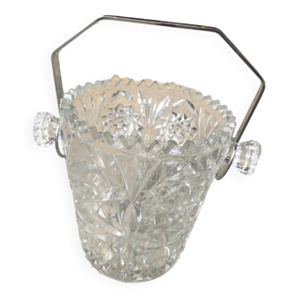 Ice bucket • vintage molded glass