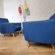 Duo 1 sofa daybed 1 club chair year 50 60 blue